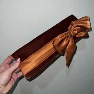 Showgirl velvet Clutch with Bow NWT